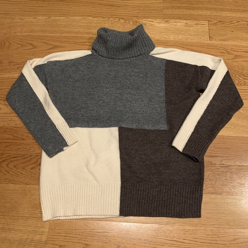 mystree colorblock turtleneck sweater 🐌 m